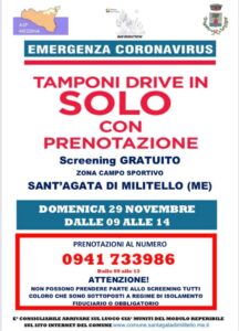 Screening gratuito Covid. Il modulo per fare il tampone al drive in di domenica.