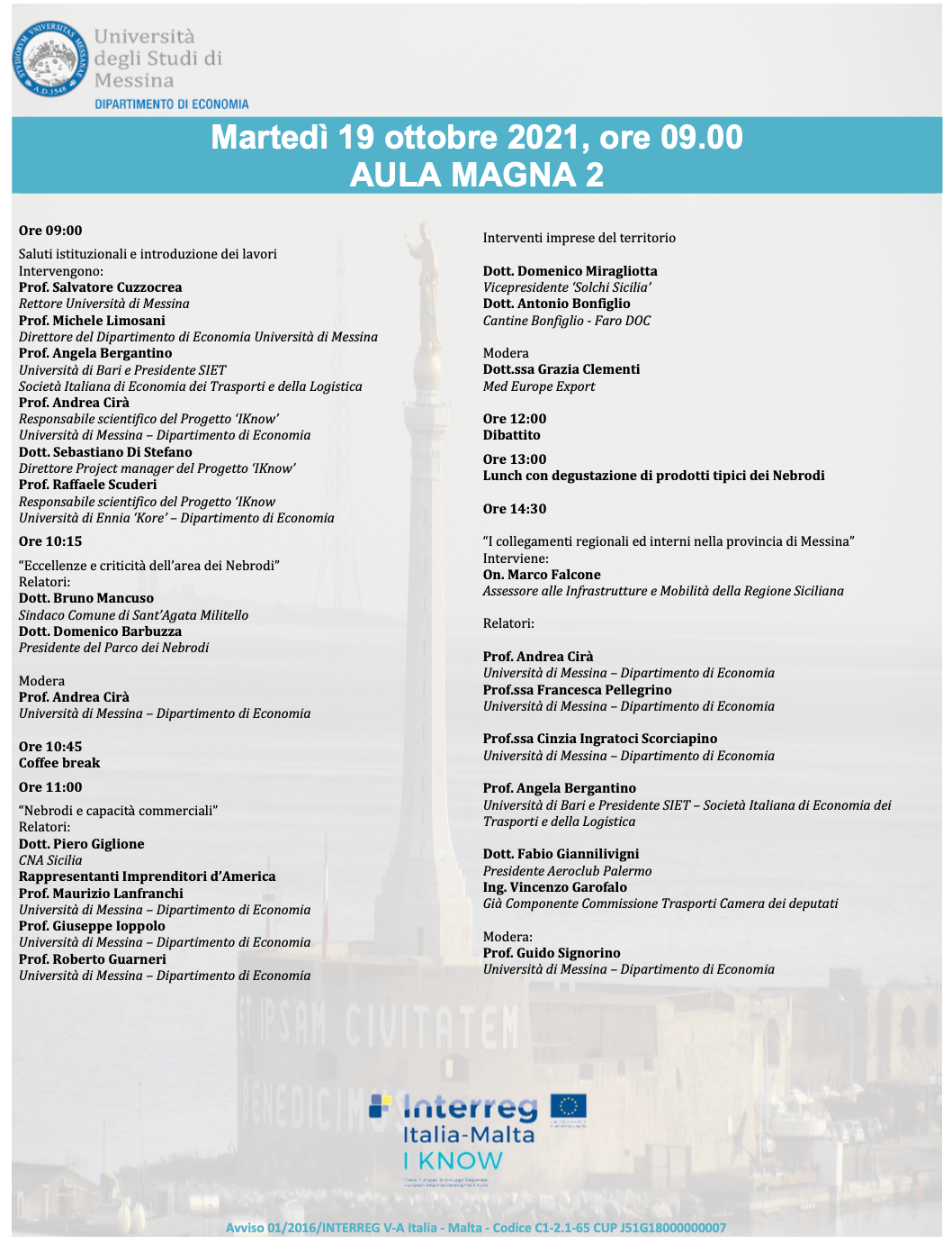 Trasporti e turismo sui Nebrodi al centro del workshop domani all’università di Messina