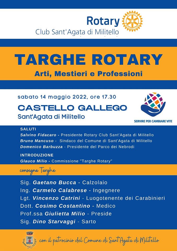 Rotary Club, sabato la consegna delle targhe per arti, mestieri e professioni