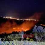 Fiamme nella notte tra le contrade Cangemi e Iria