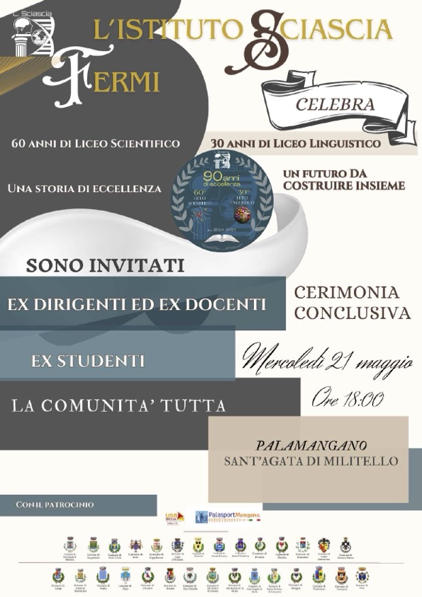 “Sciascia-Fermi”, domani al Palasport Mangano l’evento per i 60 anni dello scientifico e 30 anni del linguistico